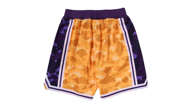 BAPE x Mitchell & Ness NBA Los Angeles Lakers Swingman Shorts Yellow