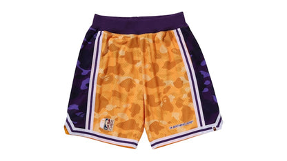 BAPE x Mitchell & Ness NBA Los Angeles Lakers Swingman Shorts Yellow