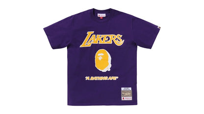 BAPE x Mitchell & Ness NBA Los Angeles Lakers Tee Purple