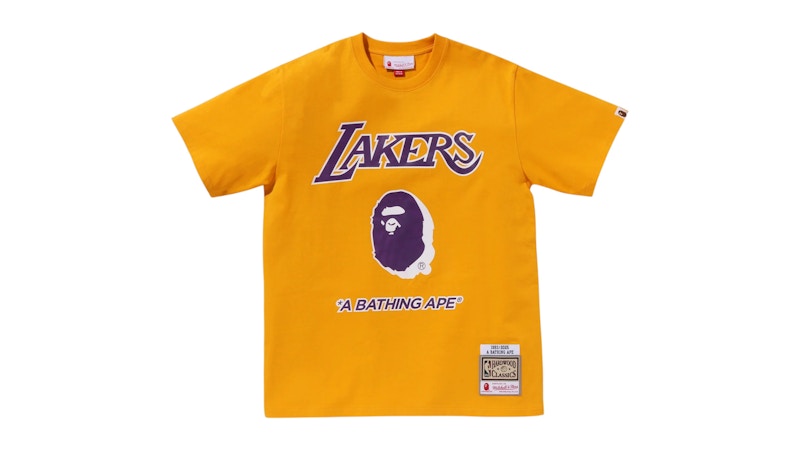 BAPE x Mitchell & Ness NBA Los Angeles Lakers Tee Yellow