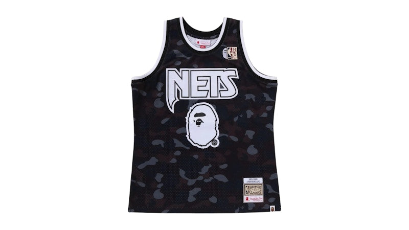 BAPE x Mitchell & Ness NBA New Jersey Nets Swingman Jersey Black