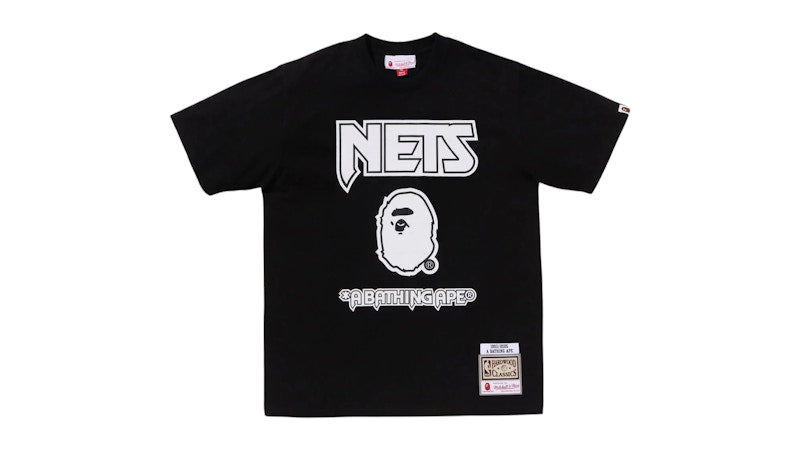 BAPE x Mitchell & Ness NBA New Jersey Nets Tee Black
