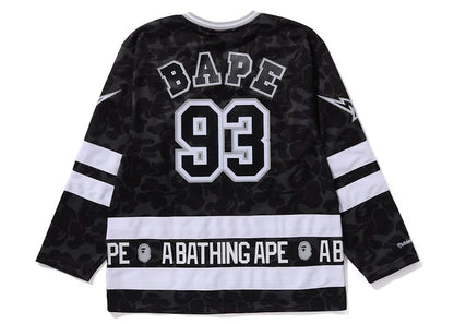 BAPE x Mitchell & Ness NHL Los Angeles Kings Mesh Hockey Jersey L/S Tee Black