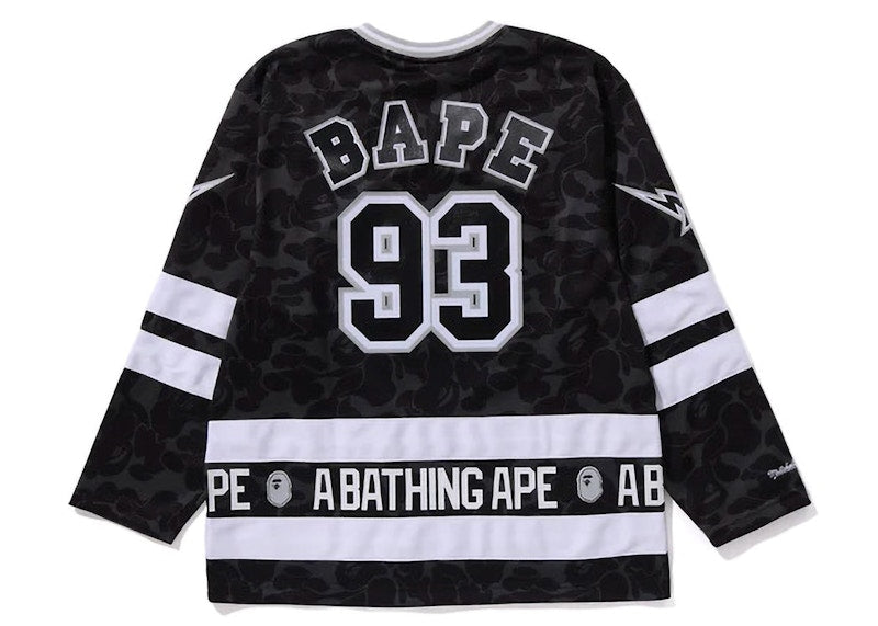 BAPE x Mitchell & Ness NHL Los Angeles Kings Mesh Hockey Jersey L/S Tee Black