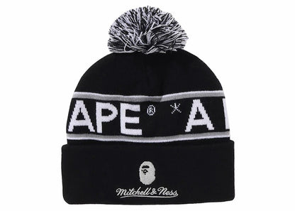 BAPE x Mitchell & Ness NHL Pom Beanie Black
