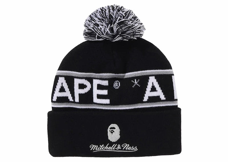 BAPE x Mitchell & Ness NHL Pom Beanie Black