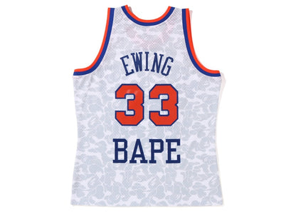 BAPE x Mitchell & Ness New York Knicks Ewing Jersey White