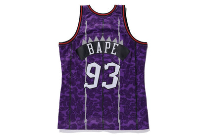 BAPE x Mitchell & Ness Raptors Camo Basketball Swingman Jersey Purple