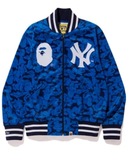 BAPE x Mitchell & Ness Yankees Jacket Blue