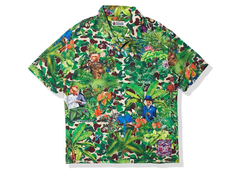 BAPE x Monkey 47 Open Collar S/S Shirt Green