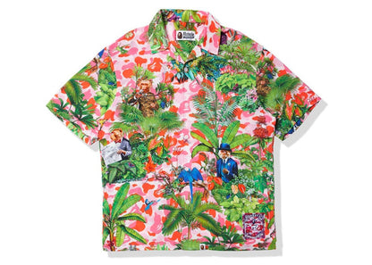 BAPE x Monkey 47 Open Collar S/S Shirt Pink