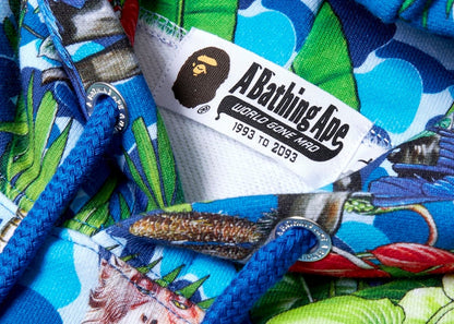 BAPE x Monkey 47 Pullover Hoodie Blue
