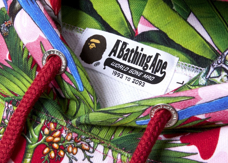 BAPE x Monkey 47 Pullover Hoodie Pink