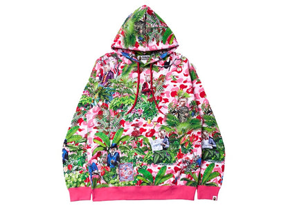 BAPE x Monkey 47 Pullover Hoodie Pink