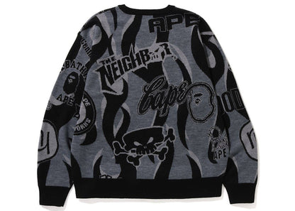 BAPE x Neighborhood Relaxed Fit Knit Sweater Black