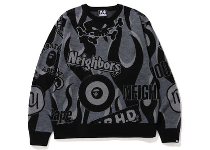 BAPE x Neighborhood Relaxed Fit Knit Sweater Black