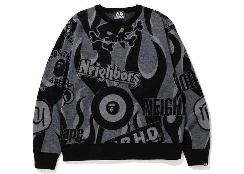 BAPE x Neighborhood Relaxed Fit Knit Sweater Black