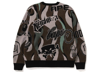 BAPE x Neighborhood Relaxed Fit Knit Sweater Green