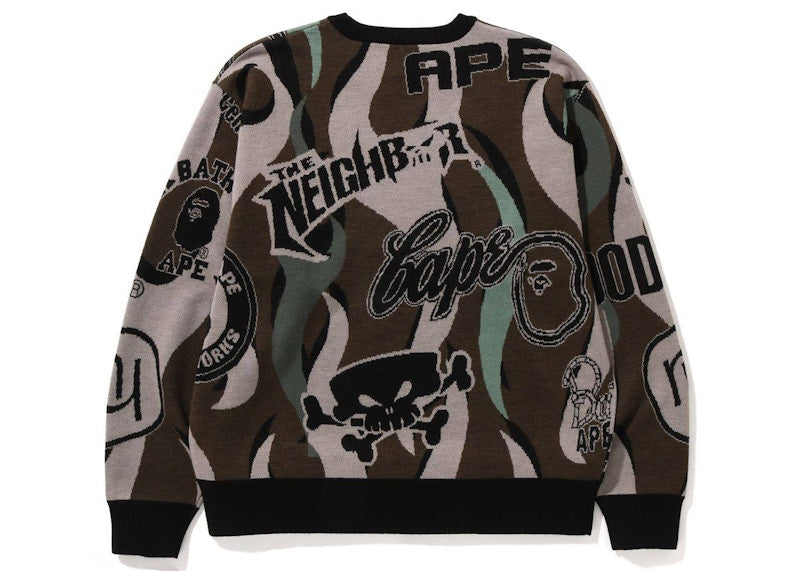 BAPE x Neighborhood Relaxed Fit Knit Sweater Green