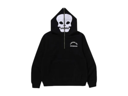 BAPE x Neighborhood Two Face Half Zip Pullover Hoodie Black