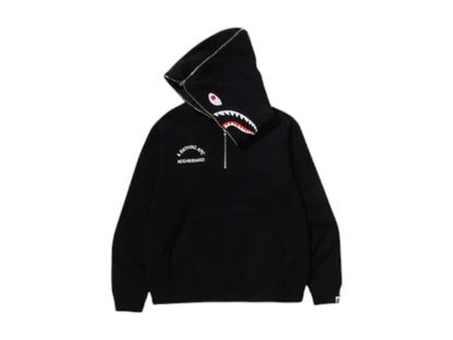 BAPE x Neighborhood Two Face Half Zip Pullover Hoodie Black