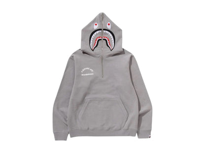 BAPE x Neighborhood Two Face Half Zip Pullover Hoodie Grey