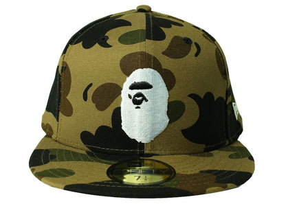 BAPE x New Era 59 Fifty 1st Camo Ape Head Cap Green