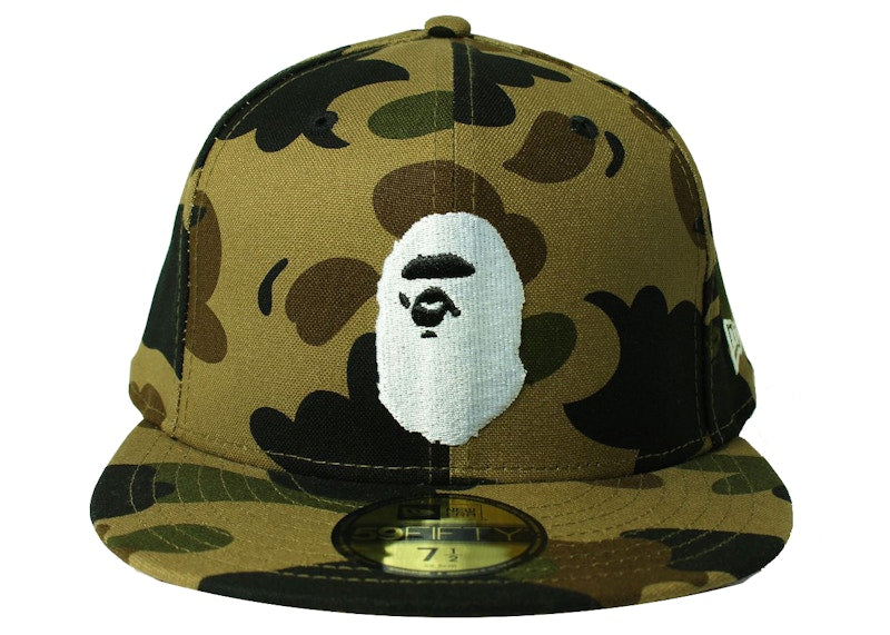 BAPE x New Era 59 Fifty 1st Camo Ape Head Cap Green
