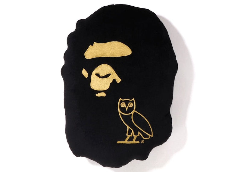 BAPE x OVO Ape Head Cushion Black