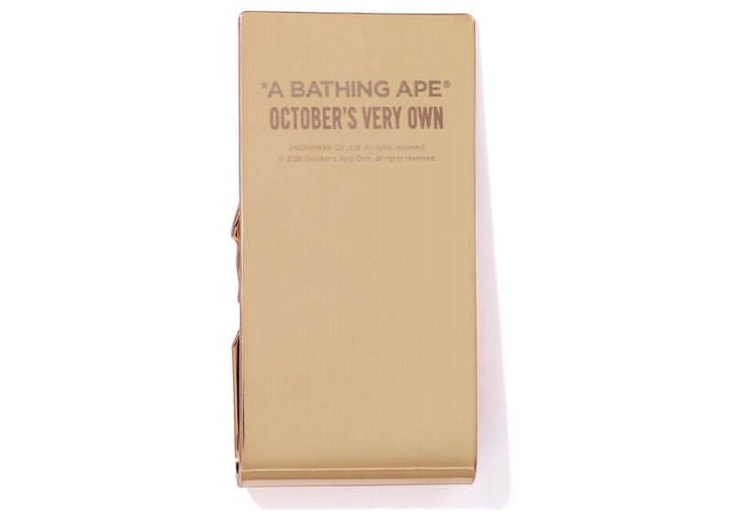BAPE x OVO Ape Head Money Clip Gold