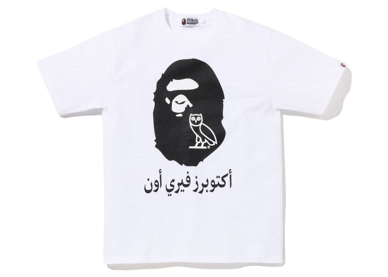 BAPE x OVO Ape Head Tee White Black