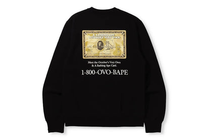 BAPE x OVO Card Crewneck Black