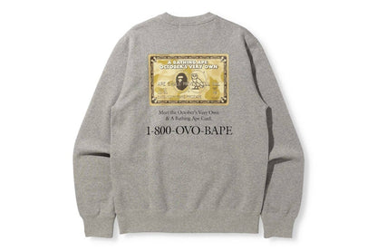 BAPE x OVO Card Crewneck Grey