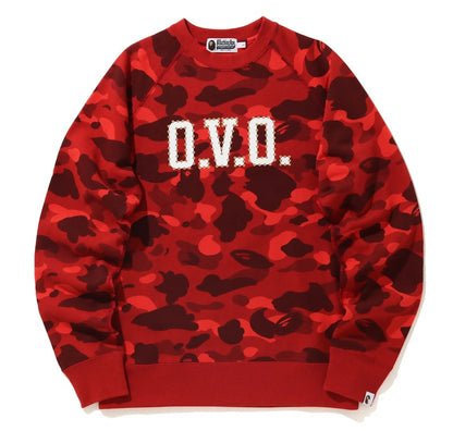 BAPE x OVO Color Camo Crewneck Red