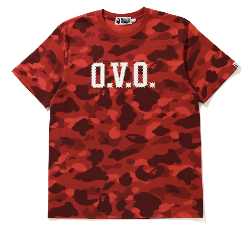 BAPE x OVO Color Camo Tee Red