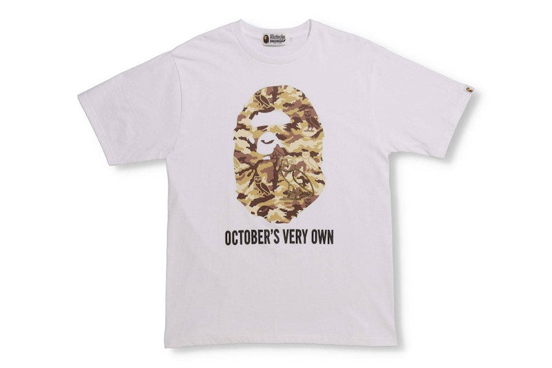 BAPE x OVO Woodland Camo Ape Head T-shirt White