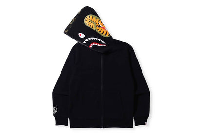 BAPE x OVO Woodland Camo Shark Reversible Full Zip Hoodie Black