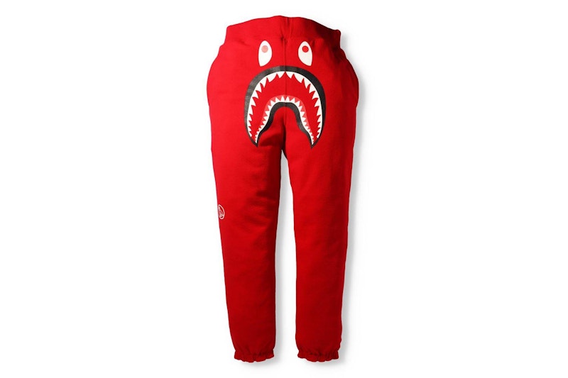 BAPE x OVO Woodland Camo Shark Reversible Sweatpants Red