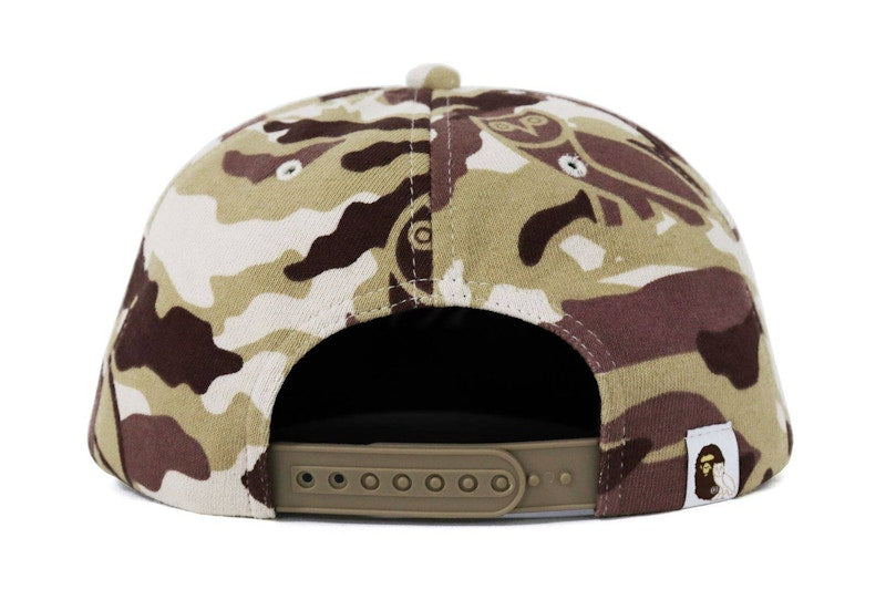 BAPE x OVO Woodland Camo Snapback Cap Beige