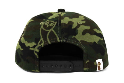 BAPE x OVO Woodland Camo Snapback Cap Green