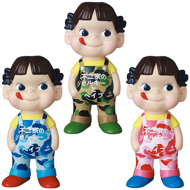 BAPE x Peko-chan Fujiya Soft Vinyl Collection Green/Pink/Blue