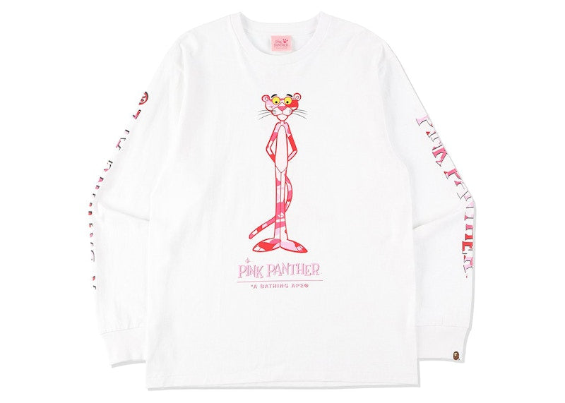 BAPE x Pink Panther Long Sleeve Tee White