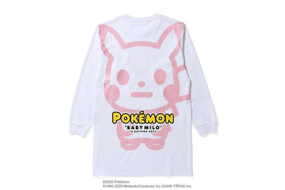 BAPE x Pokemon Ladies Pikachu L/S Tee Onepiece White