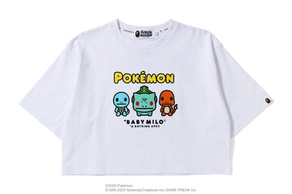 BAPE x Pokemon Ladies Starters Cropped Tee White