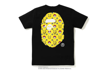 BAPE x Pokemon Ladies Pikachu Ape Head Tee #3 Black