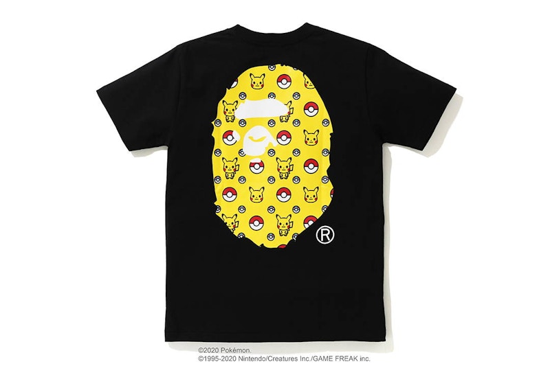 BAPE x Pokemon Ladies Pikachu Ape Head Tee #3 Black