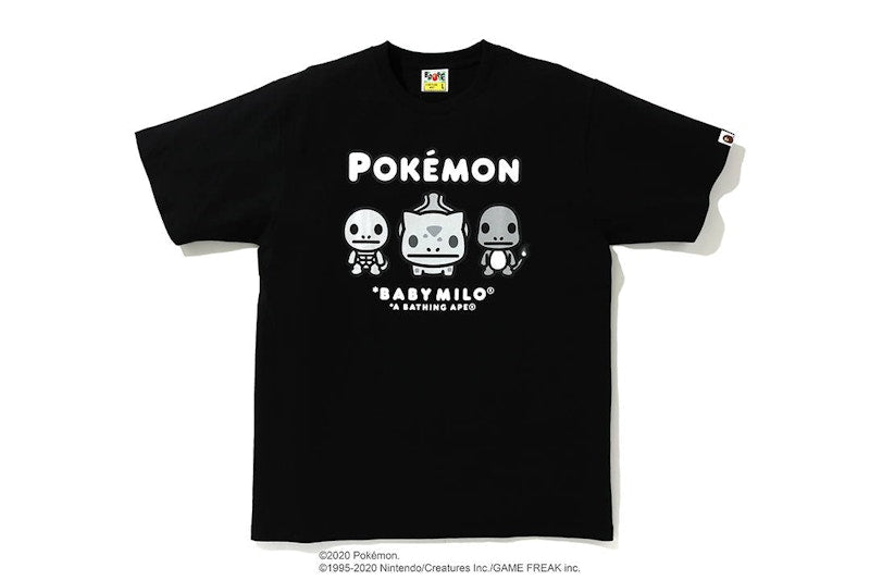 BAPE x Pokemon Monotone Starters Tee #3 Black