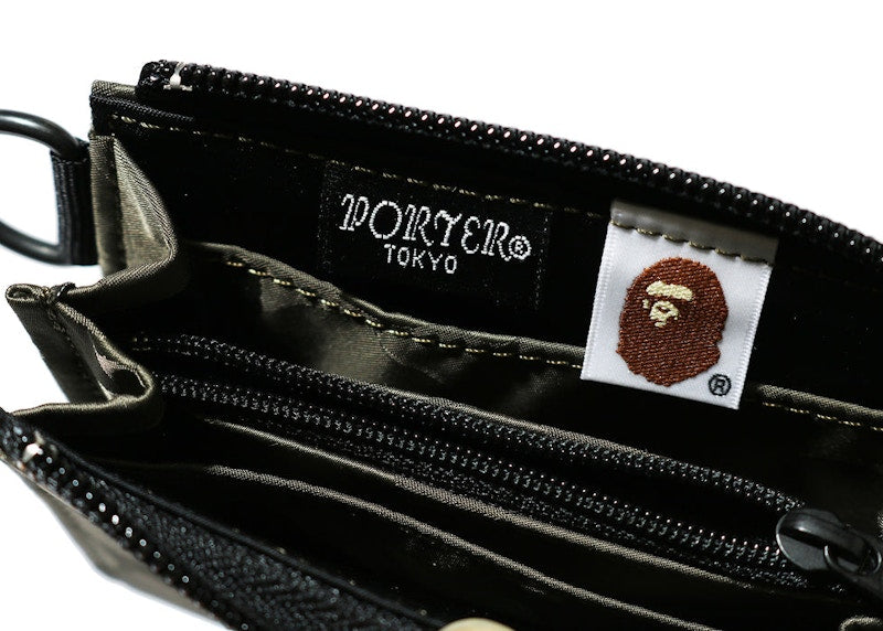 BAPE x Porter Jacquard Camo Mini Wallet Olive Drab