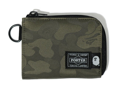 BAPE x Porter Jacquard Camo Mini Wallet Olive Drab
