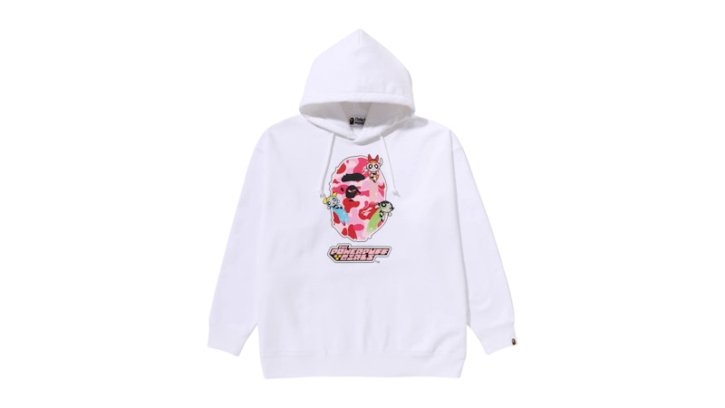 BAPE x Power Puff Girls Ape Head Pullover Hoodie White
